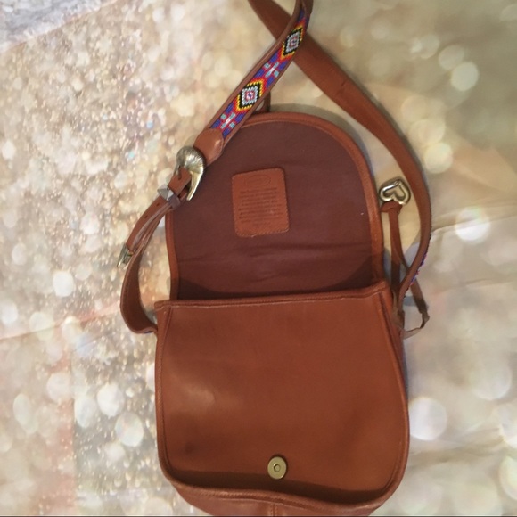 Brighton Beaded Strap Leather Saddle Bag - Picture 5 of 8